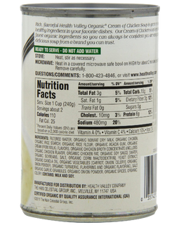Health Valley Organic Soup, Cream of Chicken